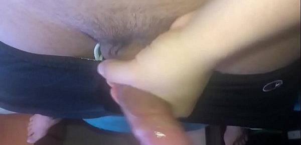  Masturbating my big cock and upps I came